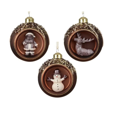 SFERA VETRO INCAVATA BROWN D.8